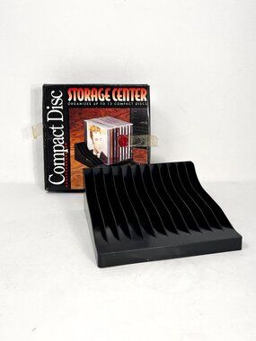VTG NOS Compact Disc Storage Center CD DVD Case Holder Holds 12-Discs Desk Top
